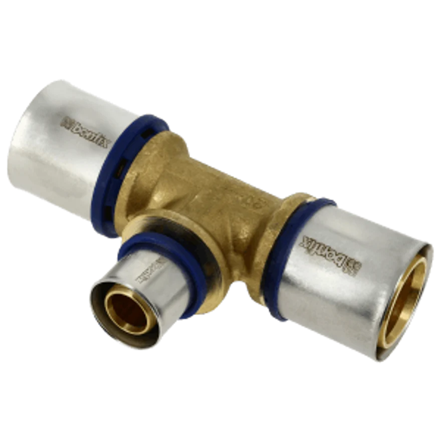 BONFIX Alu-press brass press fitting T-piece tapered 40 x 32 x 40